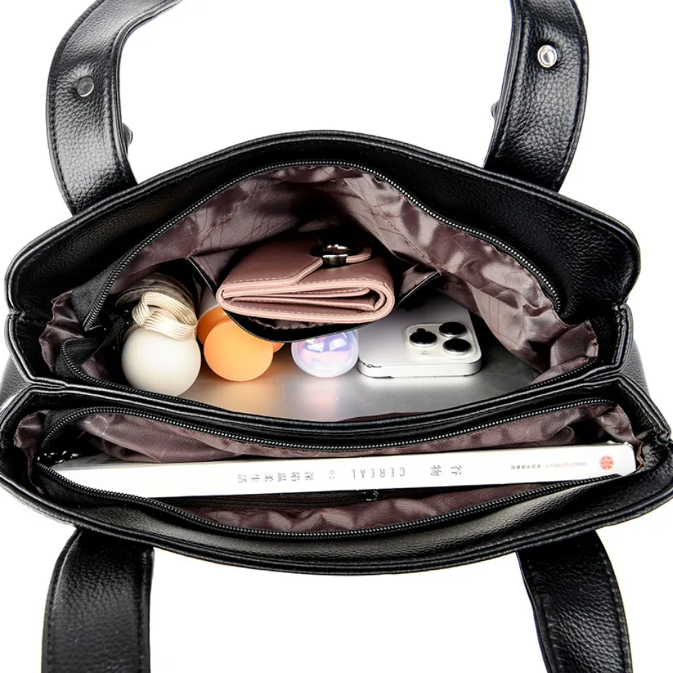 2024 Borse da donna di lusso a 3 strati di moda genuina Designer Borsa a tracolla in morbida pelle di alta qualità Borse a tracolla per donna 5