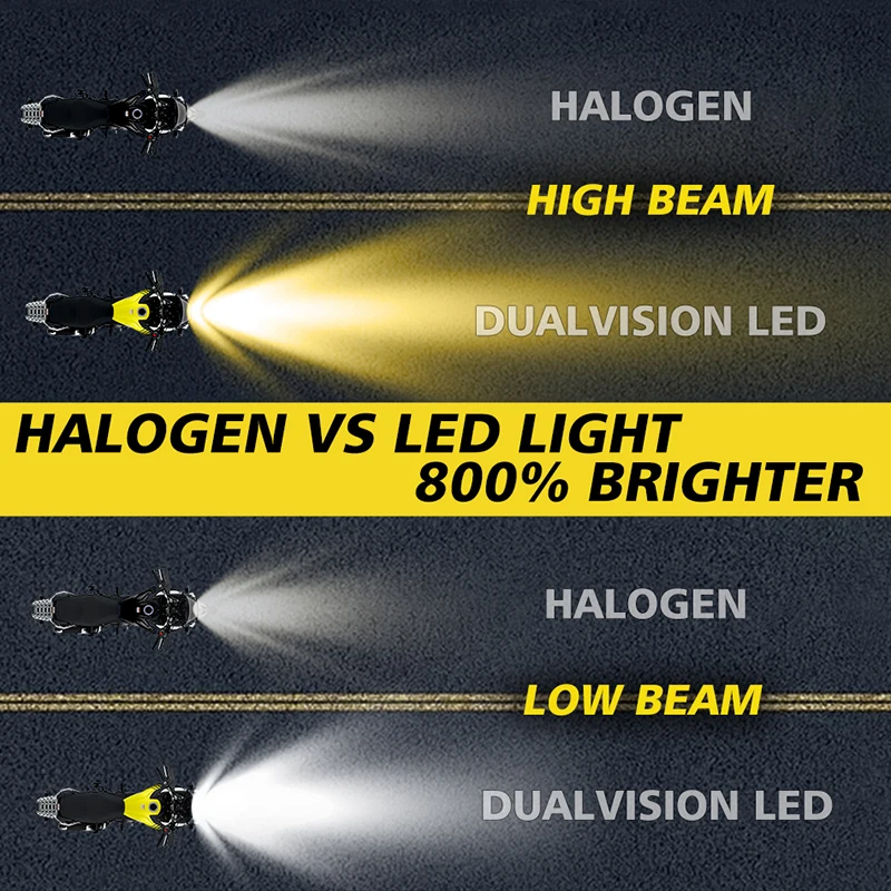 Universale H4 Led Moto Faro A LED Lente CSP ATV Scooter Lampada di Guida Dual Color Hi Lo Fascio Fendinebbia Accessori Moto 12V 3