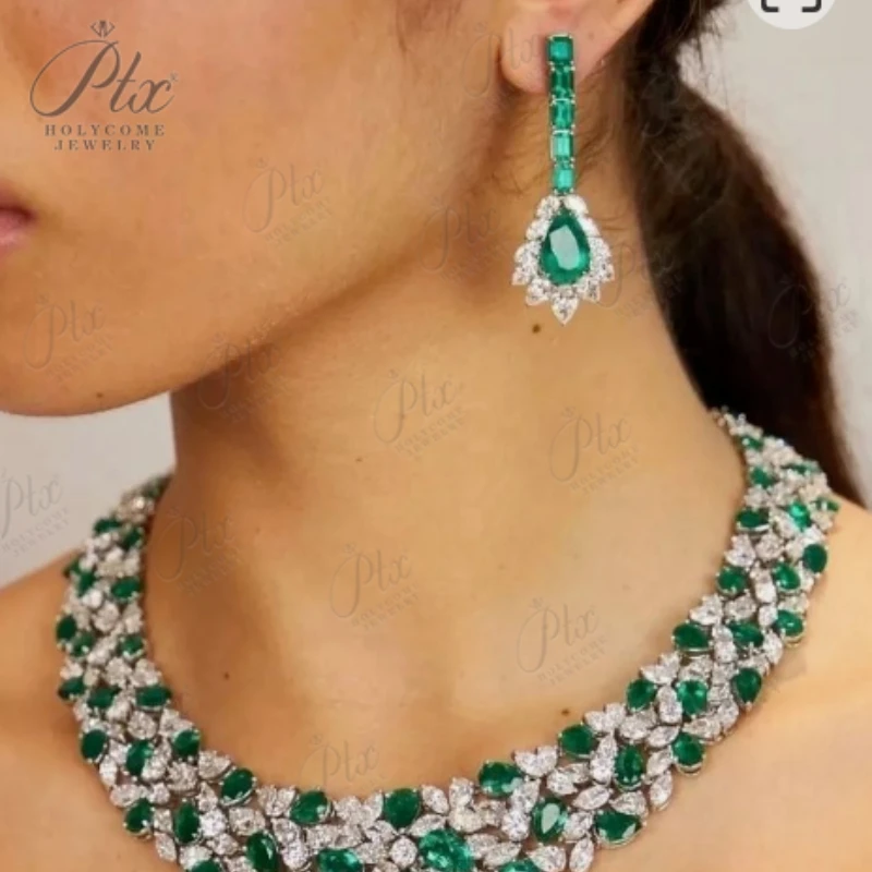 ptx Gioielli Personalizzati Oro 18K/14K/10K/9K e Anelli/Collane/Orecchini in Argento S925 Coltivazione in Laboratorio Personalizzazione Colombia/Smeraldo Zombiano 3