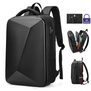 Zaino per laptop da 15,6 pollici da uomo Borsa da viaggio espandibile Zaino da lavoro antifurto impermeabile Borsa rigida in ABS con ricarica USB 1