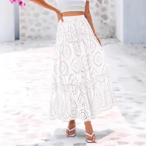 Gonna lunga da donna con gonna elegante cava da spiaggia in stile resort di nuova moda 2025 1