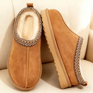 Sorriso Nuovo inverno Stivali da neve in vera pelle scamosciata Donne calde Pantofole da casa pelose Scarpe comode da donna Pantofole in morbida pelliccia Stivaletti 1