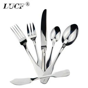 Consigliato lusso perfetto specchio posate in acciaio inox 6 utensili stoviglie torta forchetta burro coltello posate utili per la casa 1