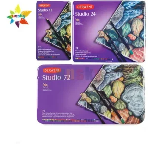 Set di matite colorate originali Derwent Studio UK 12 24 36 72 scegli la tua taglia set di matite per disegno professionale per artisti scatola di latta 1
