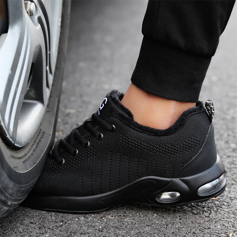 Calde scarpe da lavoro antinfortunistiche invernali in peluche per uomo Puntale in acciaio indistruttibile Stivali da lavoro antichi Scarpe da ginnastica Calzature maschili 3