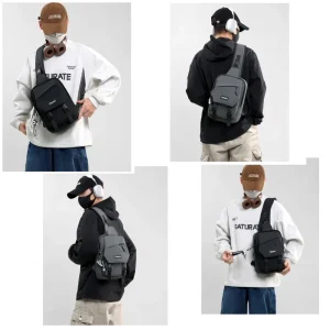 borse a tracolla a tracolla da uomo borsa a tracolla incrociata Zaino da viaggio maschile Borsa a tracolla sul petto Borsa laterale piccola per adolescenti per cellulare 1