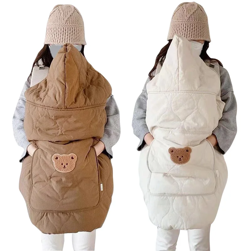 Coreano Passeggino Coperta Copertura Orso Del Fumetto Mantello Con Cappuccio Mantello Addensare Neonato Swaddle Wrap Antivento Infantile Dormire Trapunta 1