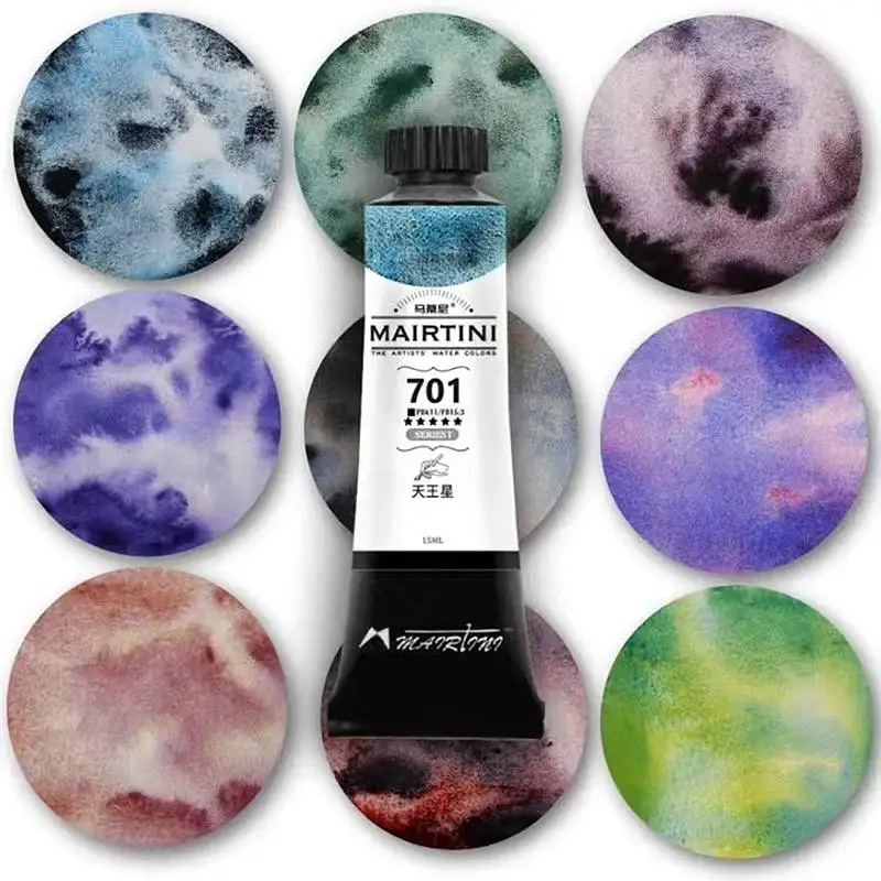 MAIRTINI 12 colori 5/15ml Artista che segui il tubo di pittura ad acquerello Colore ad acqua professionale per la pittura di materiali artistici 1