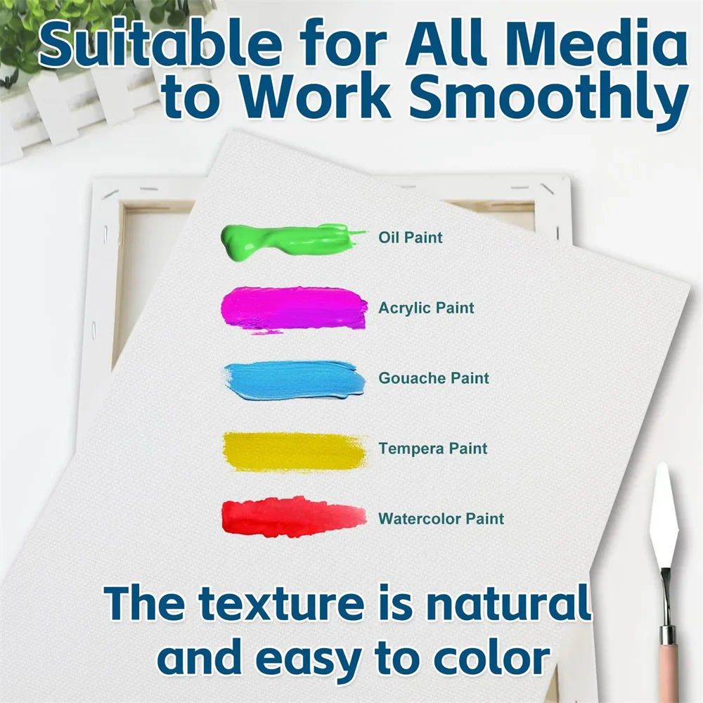 12 pezzi bianco bordo artistico in bianco artista tela bordo artistico pittura a olio acrilica legno + cotone pittura artistica una varietà di dimensioni sono 5