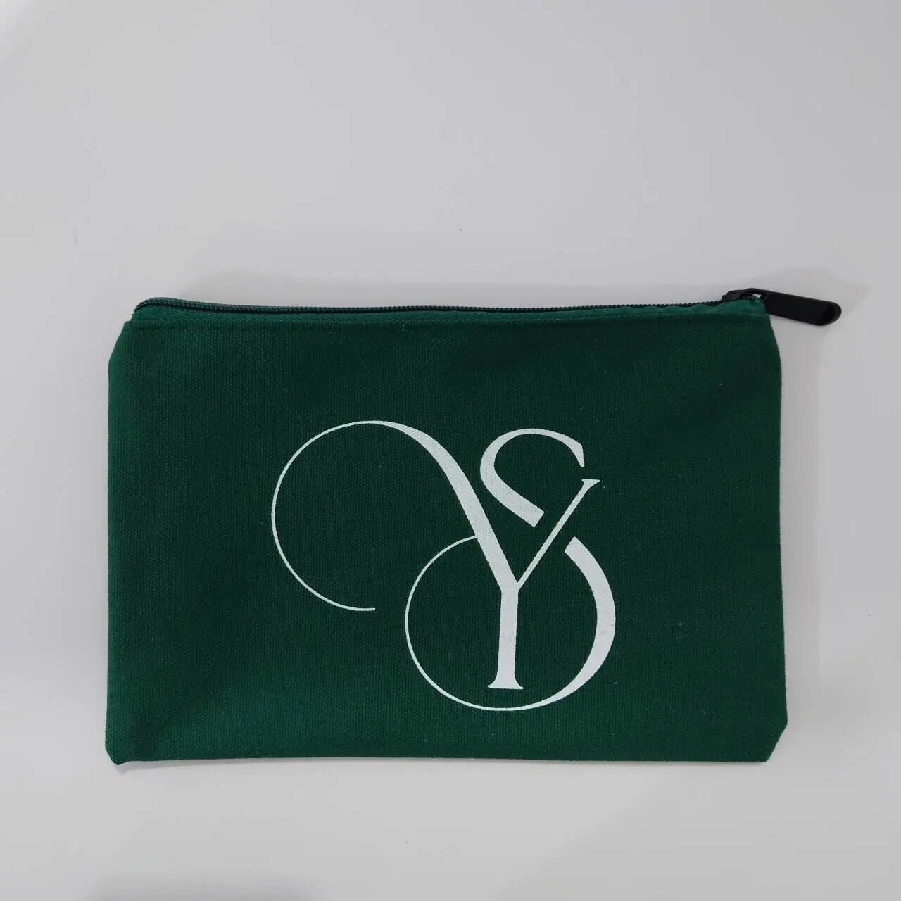 100 pz/lotto Logo Personalizzato Stampato di Alta Qualità Riutilizzabile Tela di Cotone Borse Cosmetiche Borse Da Toilette con Zip per le Donne Regalo di Viaggio 5