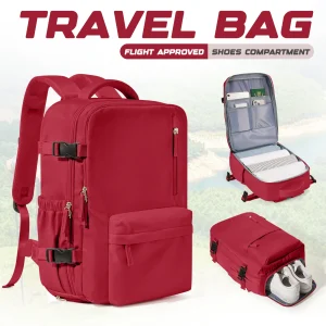 Zaino da viaggio impermeabile con scomparto per scarpe, cinghie regolabili, zaino per laptop e borsa da scuola per uomo donna, borsa da viaggio casual 1