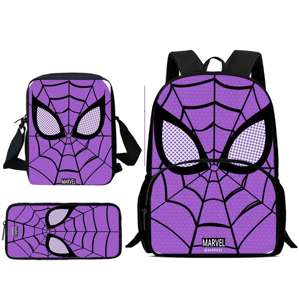 Set da pezzi anime Spiders-man Zaini per bambini Borsa a tracolla Astuccio per matite Borse da scuola per alunni di grande capacità per ragazzi e ragazze Miglior regalo 2