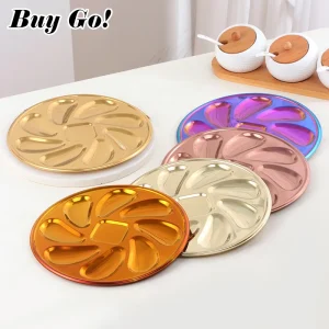 1Pc Grande Piatto Multifunzione Oyster Piatto In Acciaio Oyster Francese Cozze Crostaccio Vassoio di Frutti di Mare Piatto del Ristorante di Casa 1