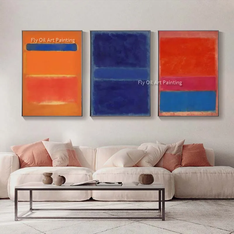 100% fatto a mano copia Mark Rothko dipinti famosi Modern Abstract Art portico Decor Canvas Oil Painting Simple Large-size murale 3