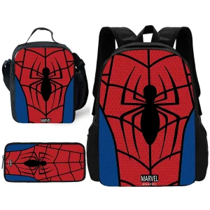 set da pezzi Zaino da scuola per bambini del film popolare Spiders-man con borse per il pranzo, borse per matite, borse per la scuola per ragazzi e ragazze, miglior regalo 1