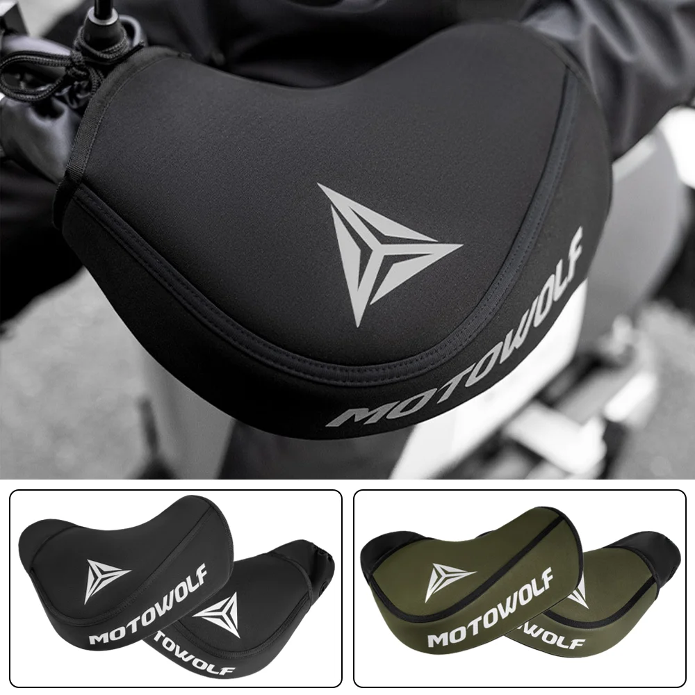 Guanti da moto invernali universali Manicotti per manubrio Striscia riflettente Guanti caldi per copertura manubrio per moto Scooter Equitazione 4