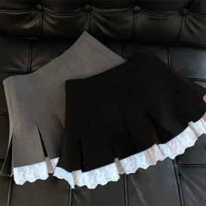 Gonna con paillettes argento Donna Minigonna a vita alta Donna Moda Glitter lucidi Eleganti gonne corte per le donne Gonne Y2k 1