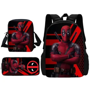 Zaino scolastico per bambini Deadpool con borsa a tracolla Borse per matite Borse da scuola per ragazzi e ragazze Miglior regalo 1