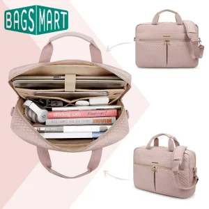 BAGSMART Borsa per laptop da 17 pollici di grande capacità Borsa a tracolla per notebook Messenger Valigetta Borsa per computer da viaggio per ufficio 1