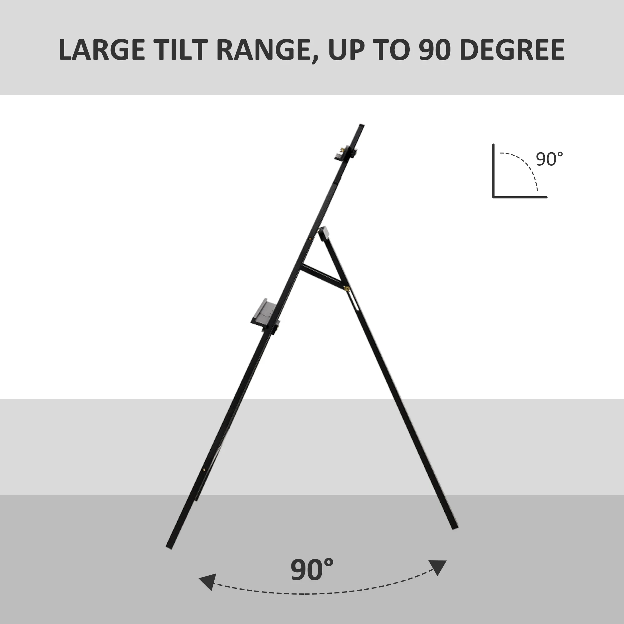 Pittura con cavalletto in legno HOMCOM con angolo regolabile di 75 ° e pennello nero 4