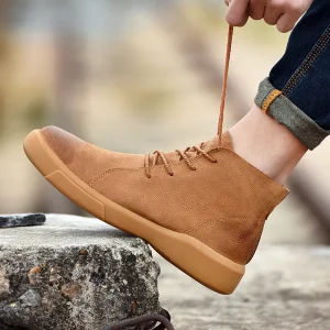 Stivali tattici da trekking militari alla caviglia invernale in vera pelle da uomo Scarpe da uomo all'aperto 1