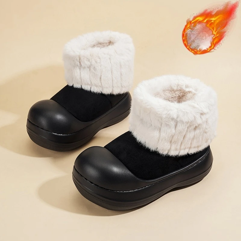 Stivali da neve caldi invernali da donna, comode scarpe impermeabili antiscivolo con suola spessa per la stagione fredda 4