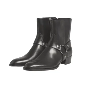 Vendita calda Stivaletti Chelsea da uomo vintage in vera pelle scamosciata stile Roma Stivaletti da uomo con cerniera Scarpe casual con fibbia Sapato Botas 1