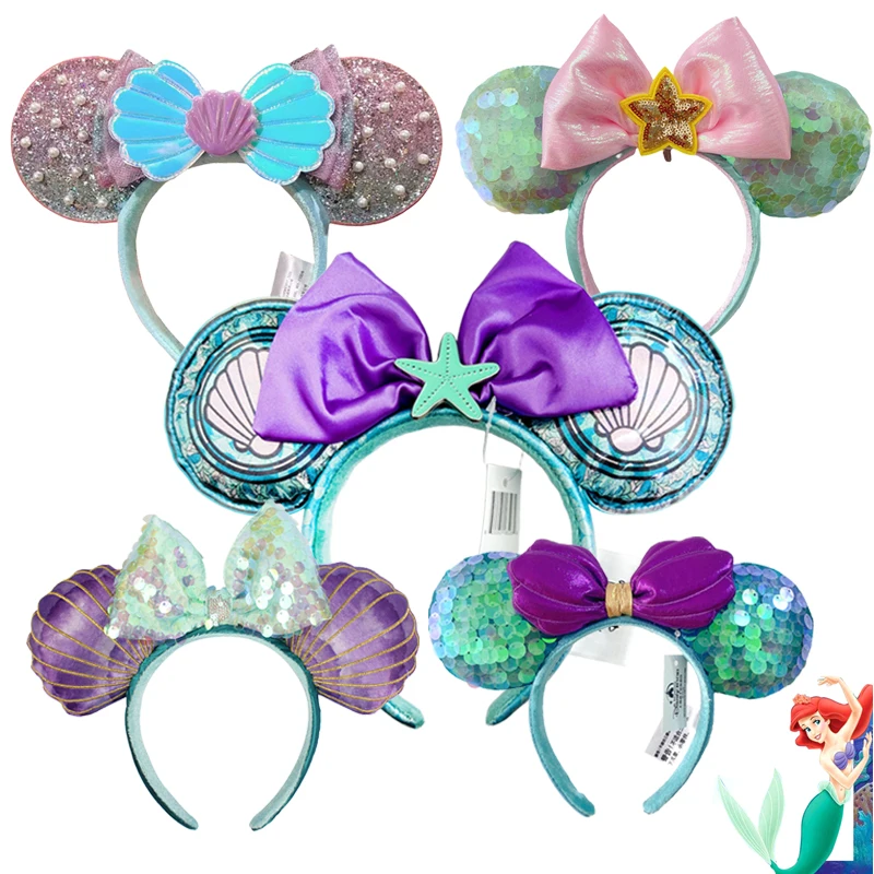 Disney Sirena Topolino Fascia per orecchie Ognissanti Festivel Festa Hairwear COSTUME Cosplay Peluche Regalo Accessori per capelli per le donne 1