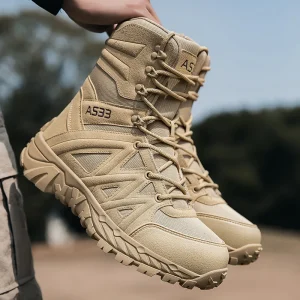 Stivali da esterno alti da uomo Autunno Inverno Nuovo stile Arrampicata Montagna Stivali tattici fuoristrada Scarpe comode di grandi dimensioni 1