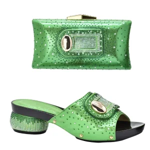 Nuovo Arrivo di Colore Viola di Cerimonia Nuziale Africana di Scarpe e Set di Borsa Delle Donne Scarpe e Borsa Set Decorato con Strass Nigeriano Donne scarpe 1