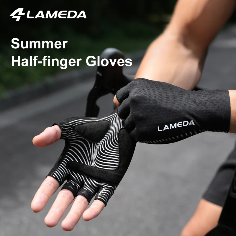 LAMEDA Guanti da ciclismo Mezze dita Guanti sportivi da mountain bike per uomo e donna Accessori da ciclismo Guanti da bici da strada MTB traspiranti 1