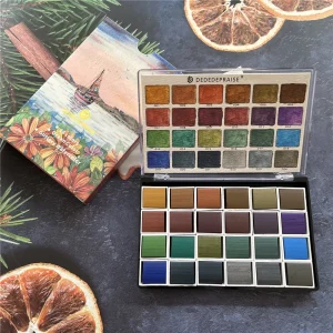 Set d'arte per artisti professionisti da 24 colori, colori ad acquerello, kit d'arte portatile per progetti artistici scolastici per studenti, cancelleria artistica 1