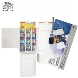Winsor & Newton Cotman Artista Pittura ad acquerello Campo Tasca da viaggio Set 12 colori Mezze padelle per pittura ad acquerello all'aperto 1
