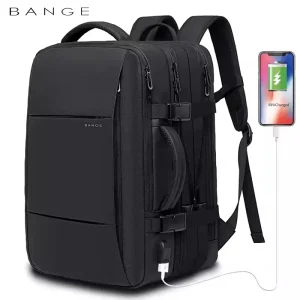 Zaino da viaggio BANGE Zaino da lavoro da uomo Borsa USB espandibile per scuola Zaino moda impermeabile per laptop 17.3 di grande capacità 1