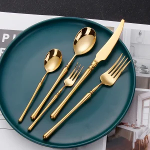 10/15/20/25/30 pezzi posate uniche in acciaio inossidabile 18/10 oro argento Set di posate Party Hotel usa regalo di inaugurazione della casa di nozze 1
