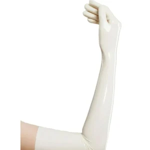 guanti fetish in lattice da donna guanti sexy da opera lunghi effetto bagnato gummi 1