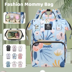 Mamma borsa per pannolini per bambini zaino per passeggino borsa per pannolini per bambini con mummia leggera Multi-tasca impermeabile di grande capacità 1