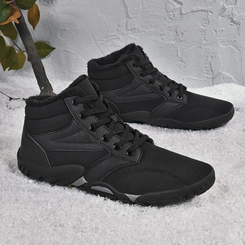 New Winter Boots for Men Snow BareFoot Outdoor Non-slip Warm Fur Casual Sneakers Plus Size Lightweight Ankle Boots Hiking Shoes 3