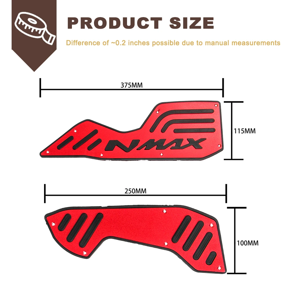 Moto Pedana Passi Pedane Rilievi Del Piede Pedali Antiscivolo Pedane Piastra Per Yamaha NMAX125 NMAX155 NMAX 125 155 2020-2024 6