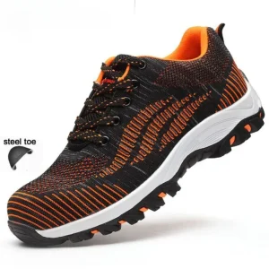 Scarpe antinfortunistiche da lavoro con puntale in acciaio da uomo Scarpe traspiranti da uomo Stivali antinfortunistici da costruzione antiscivolo in acciaio antiforatura per esterni 1