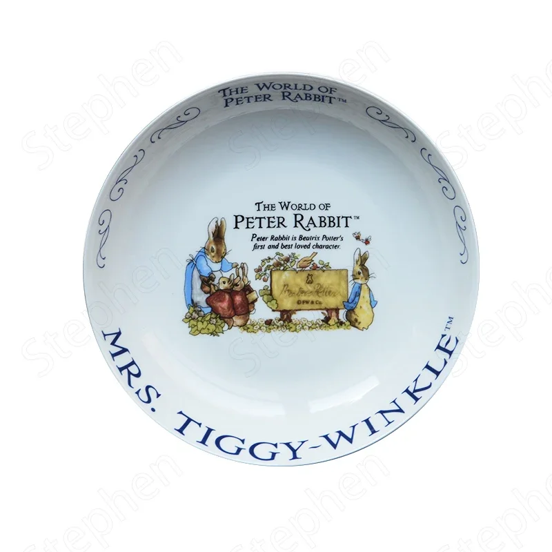 American pastorale Cartoon Rabbit Dinner Set piatti e piatti dipinto Bone China Cake Dessert piatto piatto in ceramica stoviglie per la casa 3