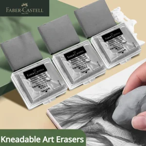 Gomme da cancellare impastate da disegno Faber-Castell da 1 pezzo per correggere, schiarire il matita al carbone e opere d'artisti pastello, grigio in scatola 1