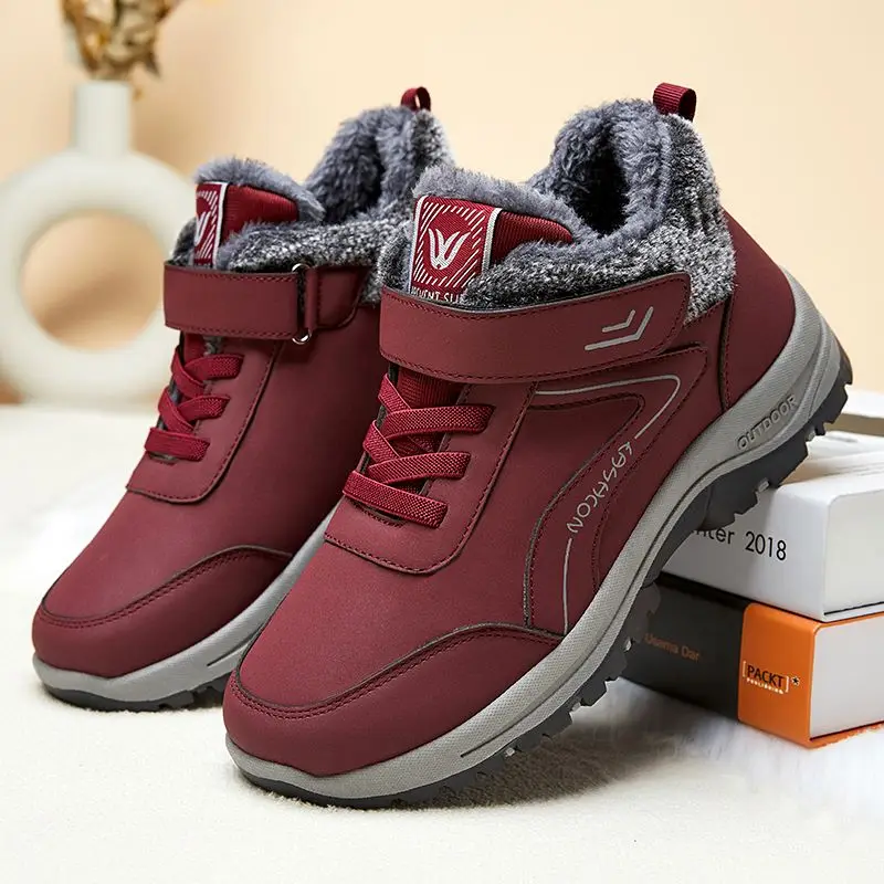 Stivaletti invernali per donna stivali Designer di marca di lusso scarpe da trekking da neve impermeabili stivali corti all'aperto scarpe in cotone per mamma 4