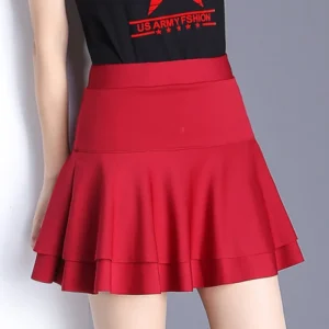 Minigonne a pieghe Casual solide per le donne gonne da ballo femminili con gonna corta elastica a vita alta da donna Vintage estiva 1