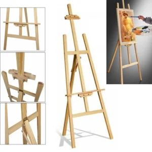 Cavalletto per artista, cavalletto in legno con cornice ad A, cavalletto da studio regolabile per disegno, supporto per pittura, supporto per tela portatile per display 1