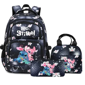 Lilo Stitch Studenti Zaino Set di borse da scuola Ragazza Ragazzo Zaino Primario Kawaii Borsa da viaggio impermeabile per bambini 1