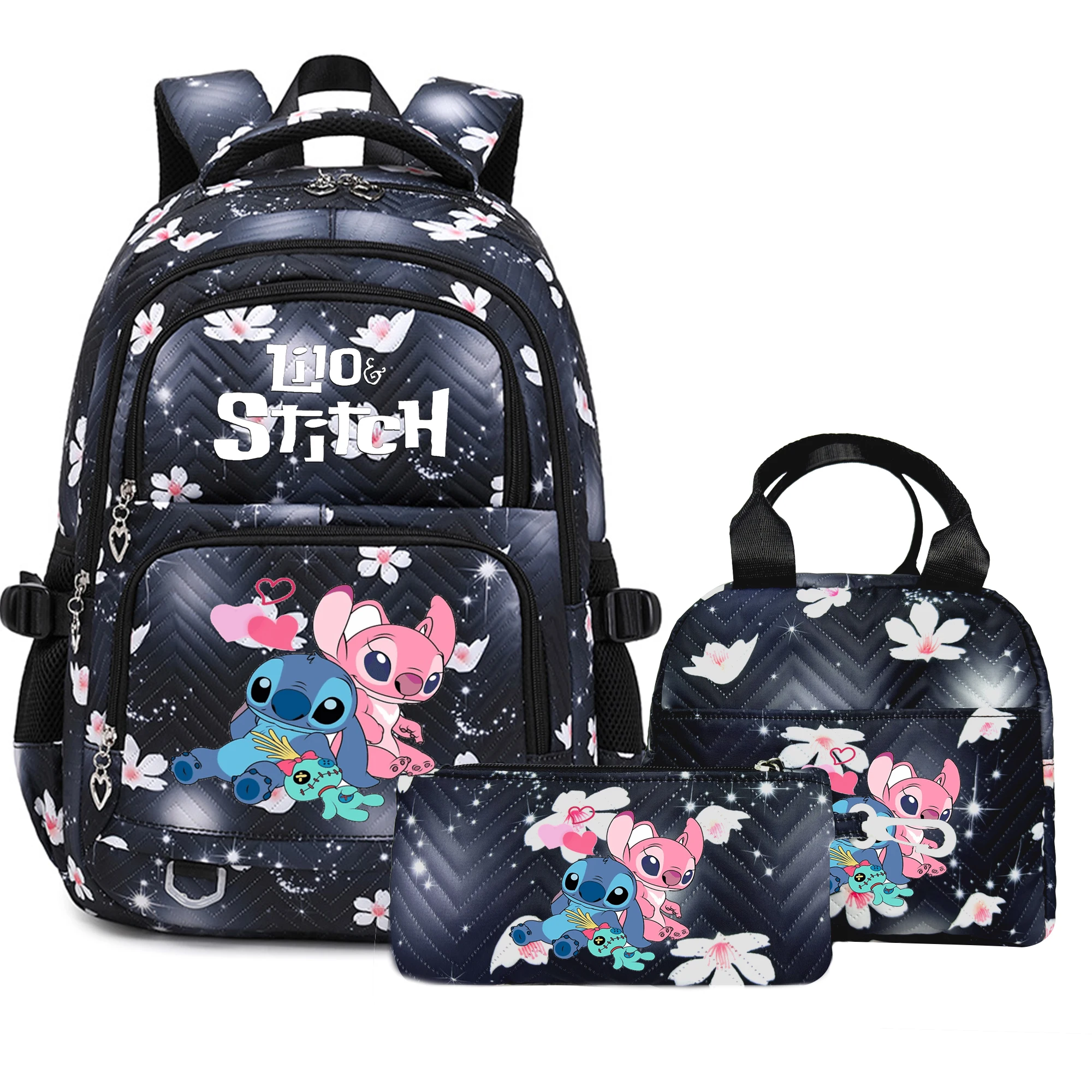 Lilo Stitch Studenti Zaino Set di borse da scuola Ragazza Ragazzo Zaino Primario Kawaii Borsa da viaggio impermeabile per bambini 1