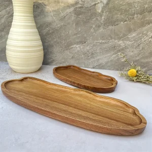 1/2 pezzi, piatti da tè in legno in stile giapponese per uso domestico, colazione, dessert, snack, vassoio in legno, stoviglie, accessori da cucina 1