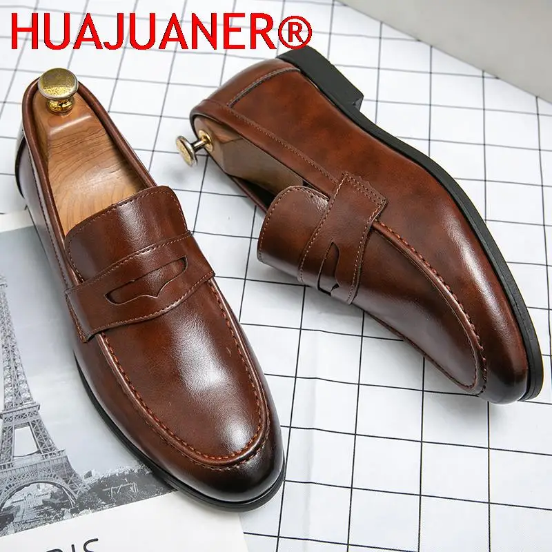 Primavera Autunno Prom Sera Mocassini in pelle casual da uomo lunghi Slip on maschili Scarpe basse da uomo Brogue retrò Scarpe comode di lusso 6