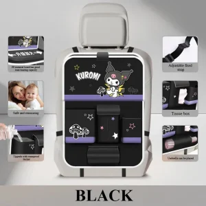 Kuromi Borsa portaoggetti per schienale seggiolino auto Interni da donna Organizzazione automatica Appendiabiti Soluzione portaoggetti per tavolino per bambini 1